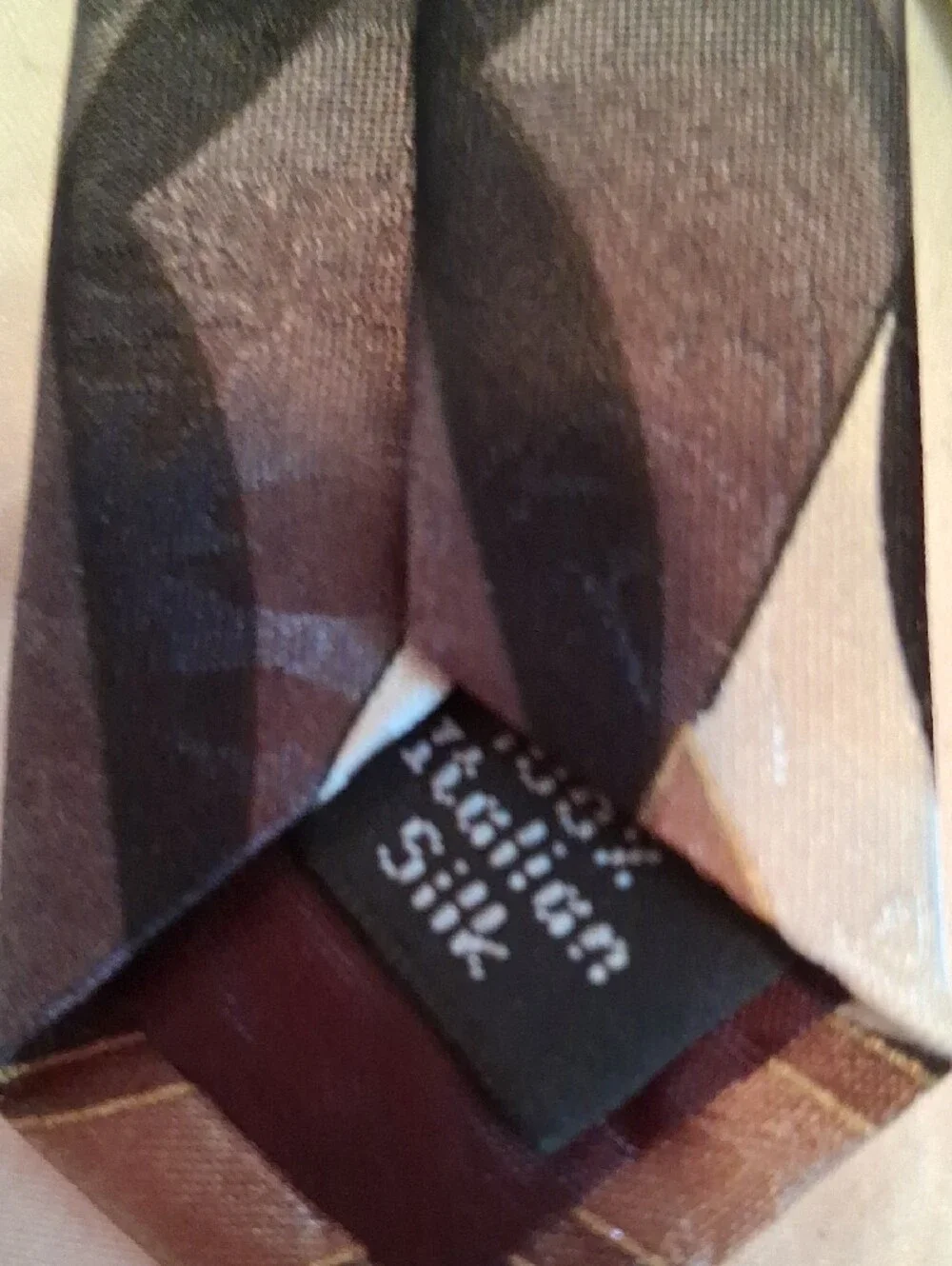 Don Loper Men's Geometric Brown & Cream Tie. Italian Silk. Office Business,